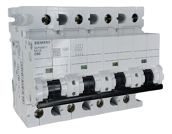 Mini Disjuntor Tetrapolar Siemens 5sp4480-7 Mcb C80 400v