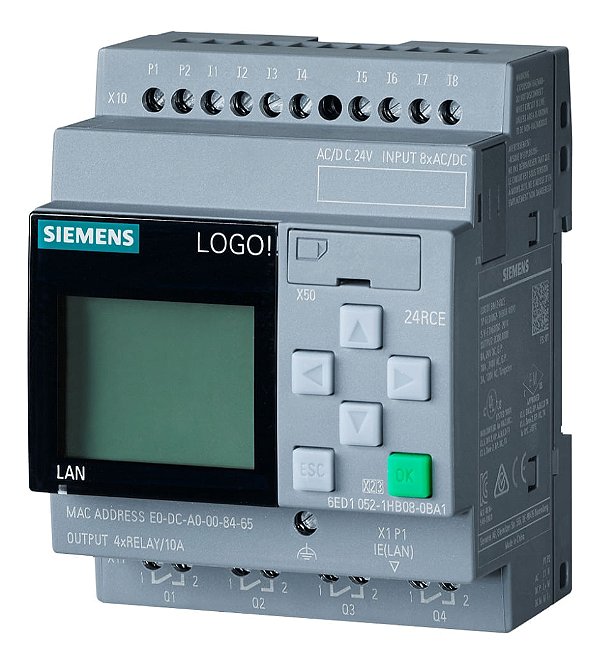 Controlador Clp Logo 24vcc 6ed1052-1hb08-0ba2 Siemens