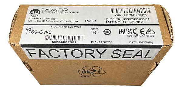 Allen-bradley 1769-ow8 Compactlogix 8 Pt D/o Relay Module