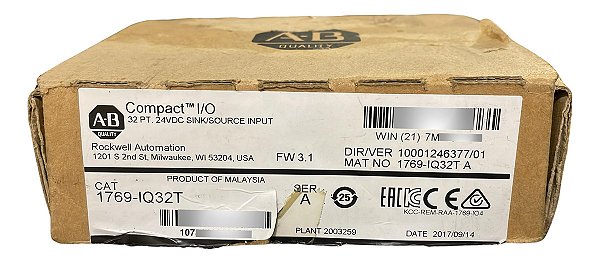 Allen-bradley 1769-iq32t Cmplx 32 Pt 24vdc D/i Module