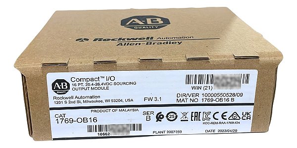 Allen-bradley 1769-ob16 Digital Output Source 24vc Compactio