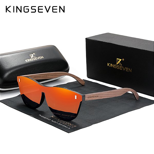 Kingseven design exclusivo dos homens do vintage óculos de madeira noz óculos