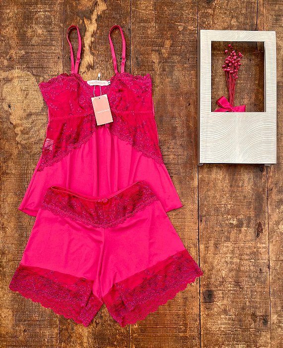 Babydoll Pink com renda pink