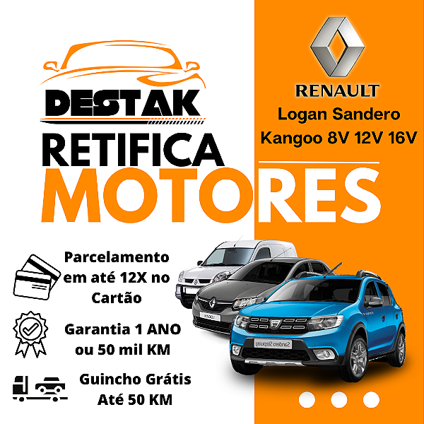 Retifica Motor Logan Sandero 1.0 1.6 12V 16V
