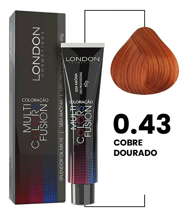 Coloração sem Amônia Multi Colors Fusion 0.43 Cobre Dourado 60g | London Cosméticos