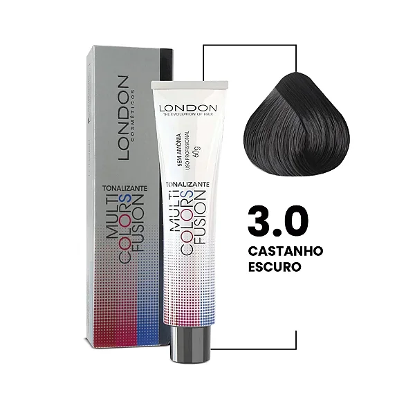 Tonalizante Multi Colors Fusion 3.0 Castanho Escuro 60g | London Cosméticos