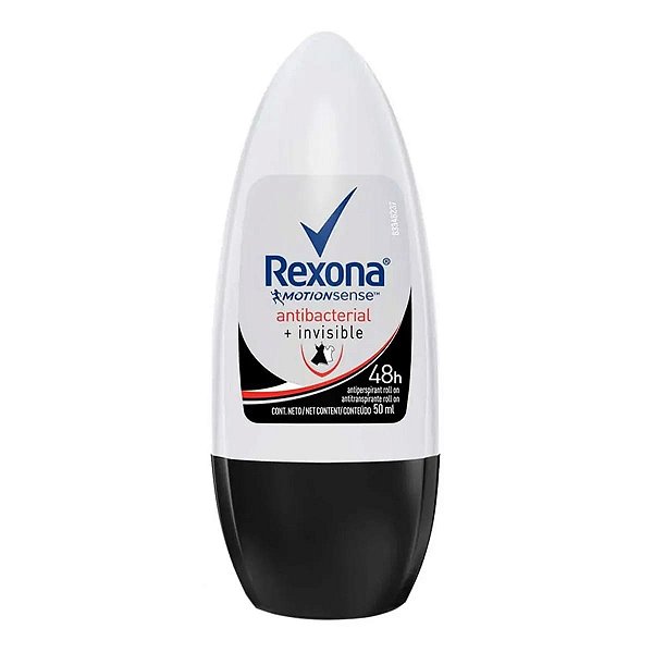 Desodorante Roll On Rexona Antibacterial Invisible Feminino 50ml