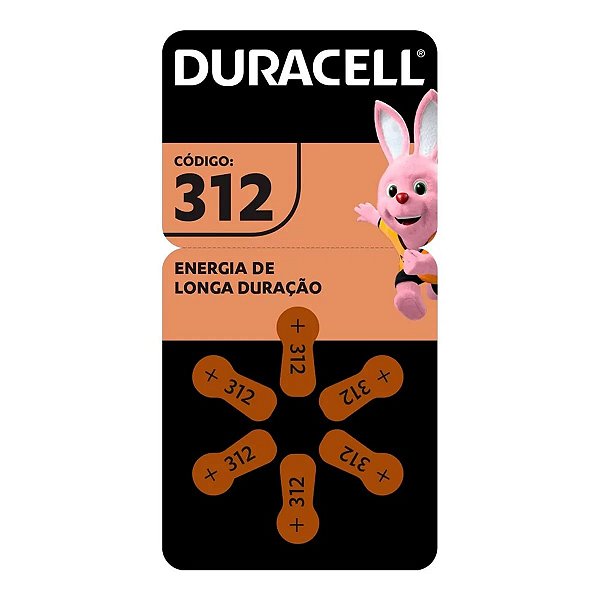 Pilha Auditiva Duracell 312  6 Unidades