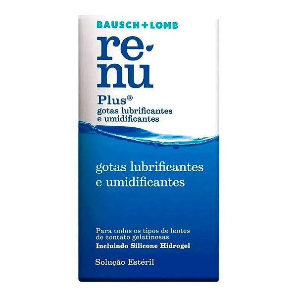 Umidificante para Lentes Renu Plus Bausch Lomb 8ml Solução Gotas