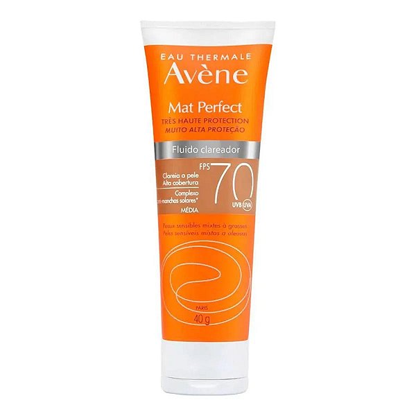 Protetor Solar Facial Avène FPS 70 Mat Perfect Clareador Cor Média 40g Fluido