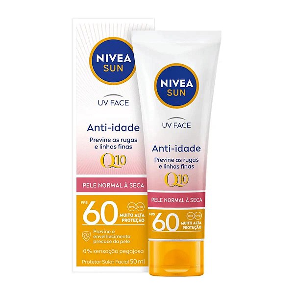 Protetor Solar Facial Nivea Sun Beauty Expert FPS60 Pele Normal a Seca 50g