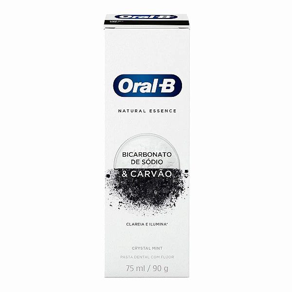 Creme Dental Oral B Natural Essence Bicarbonato de Sódio e Carvão 90g