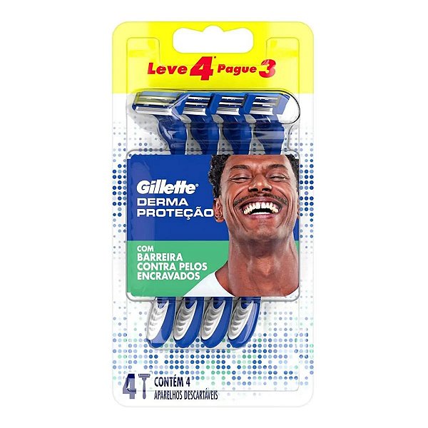 Aparelho de Barbear Gillette Derma Proteção 4 Unidades