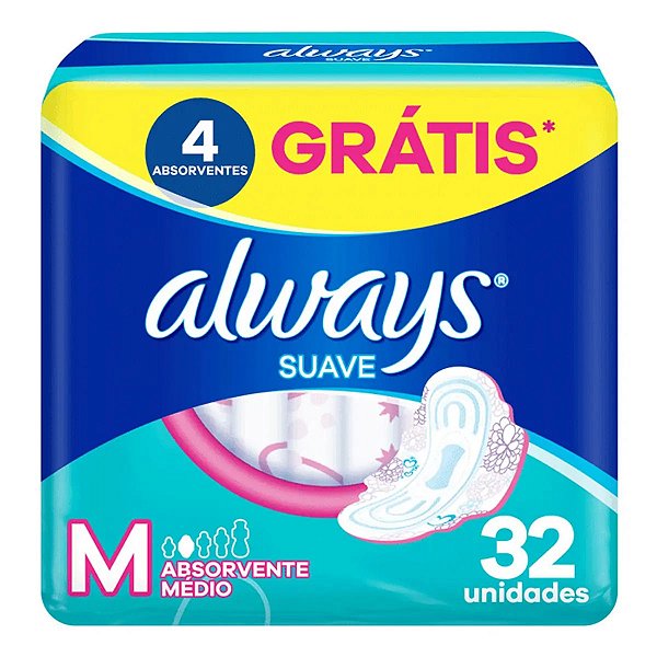 Absorvente Always Tamanho M Suave 32 Unidades