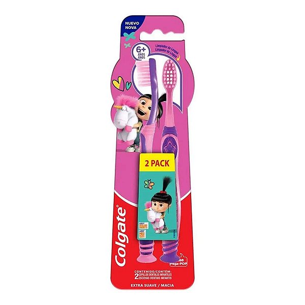 Escova Dental Infantil Colgate Smiles Agnes e Fluffy +6 anos 2 Unidades