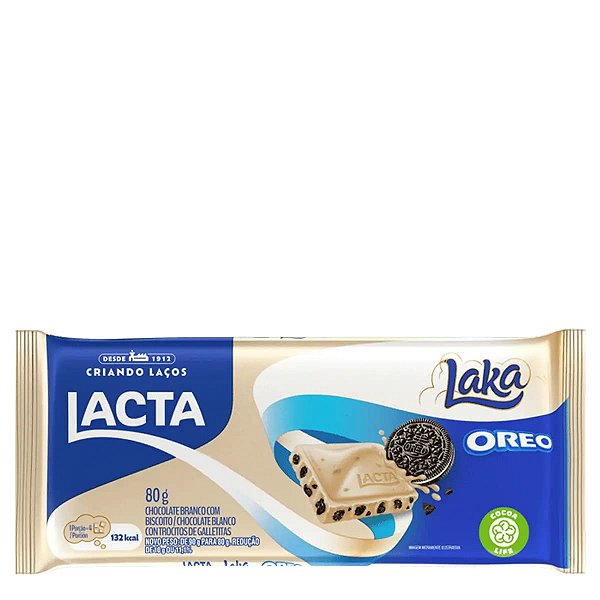 Chocolate Branco com Biscoito Oreo Lacta Laka 80g