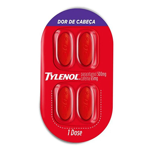 Analgésico e Antitérmico Tylenol DC 500mg + 65mg 4 Comprimidos