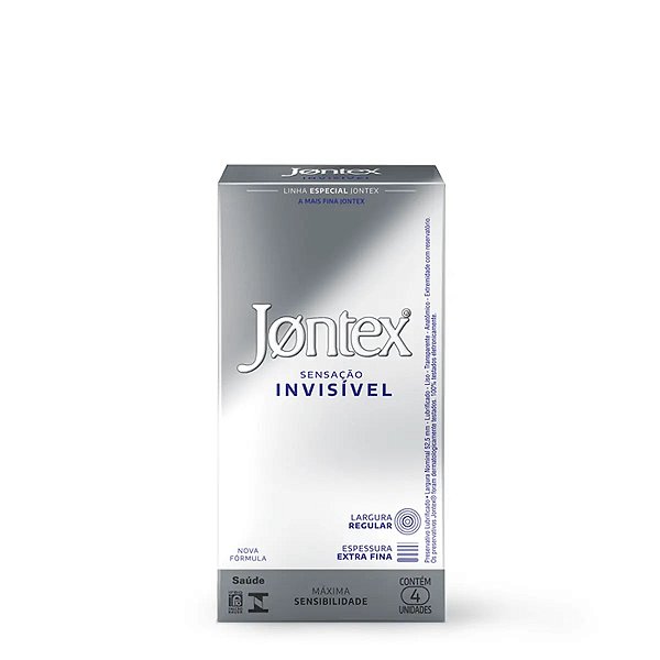 Preservativo Camisinha Masculina Jontex Sensação Invisível 4 Unidades