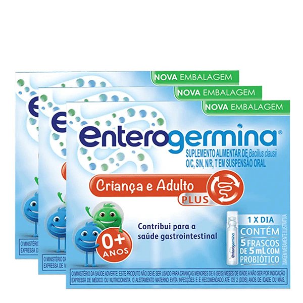 Probiótico Enterogermina Plus 5ml Sanofi 5 Frascos