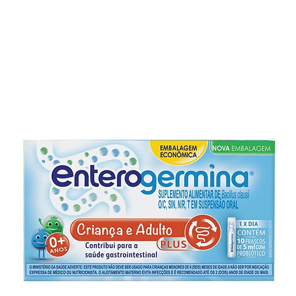 Probiótico Enterogermina Plus 5ml Sanofi 10 Frascos