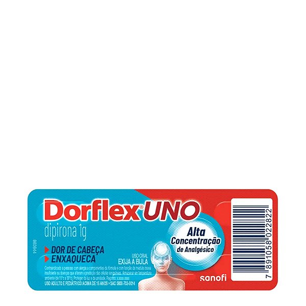 Analgésico e Antitérmico Dorflex Uno 1g 4 Comprimidos