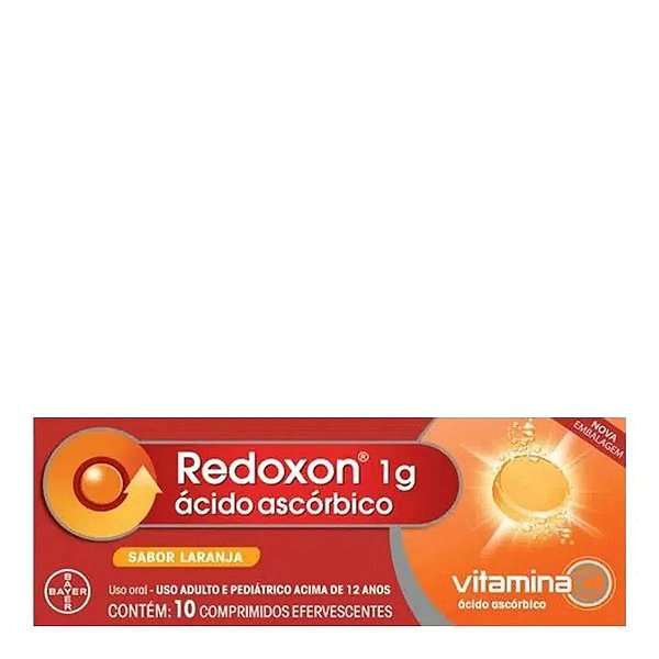 Vitamina C Redoxon Laranja 1g Bayer 10 Comprimidos Efervescente