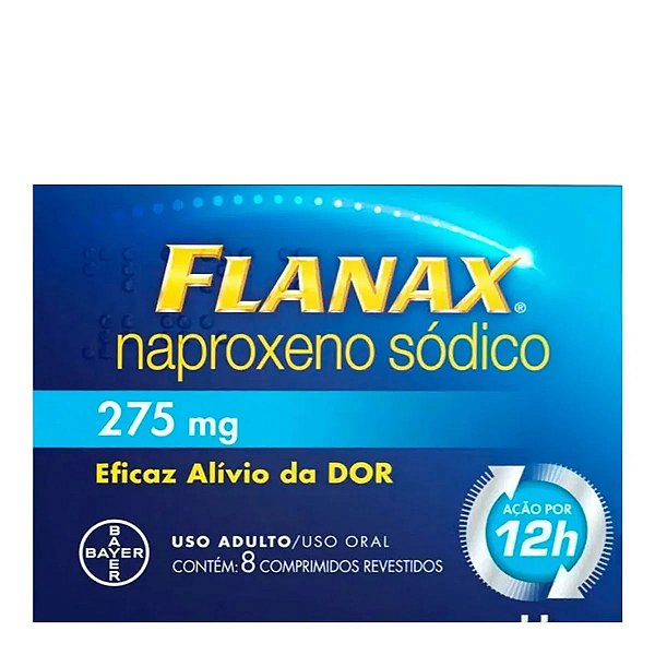 Analgésico, Anti-inflamatório e Antitérmico Flanax 275mg 8 Comprimidos