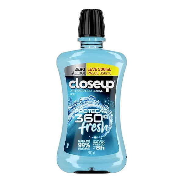 Antisséptico Bucal Closeup Ice Proteção 360º sem Álcool 500 Ml
