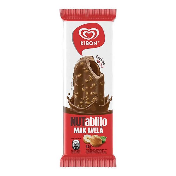 Sorvete Palito Kibon Nutablito Max Avelã 64g