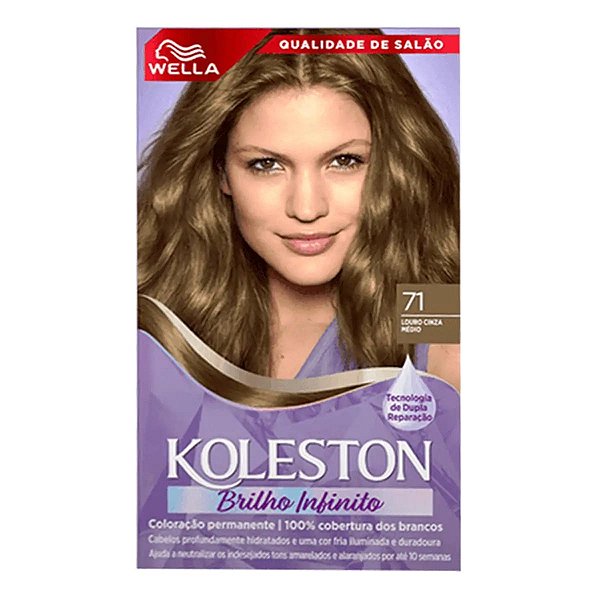 Tinta de Cabelo Wella Koleston 71 Louro Cinza Médio