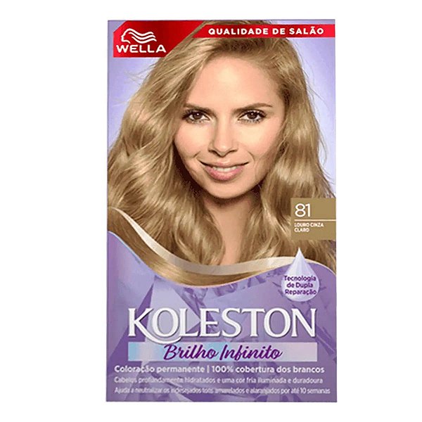 Tinta de Cabelo Wella Koleston 81 Louro Cinza Claro