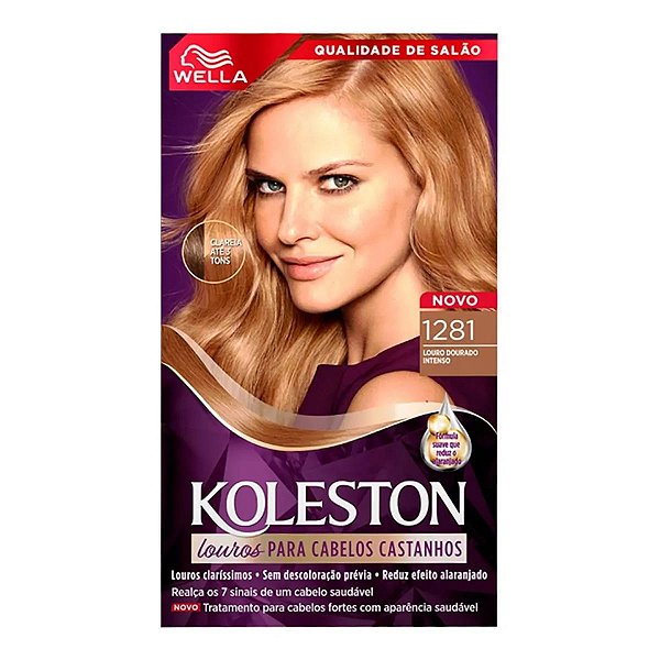 Tinta de Cabelo Wella Koleston 1281 Louro Dourado Intenso