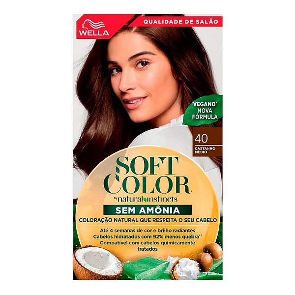 Tinta de Cabelo Wella Soft Color 40 Castanho Médio