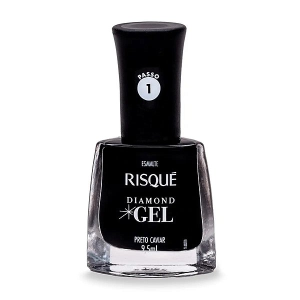 Esmalte Risqué Diamond Gel Preto Caviar 9,5ml