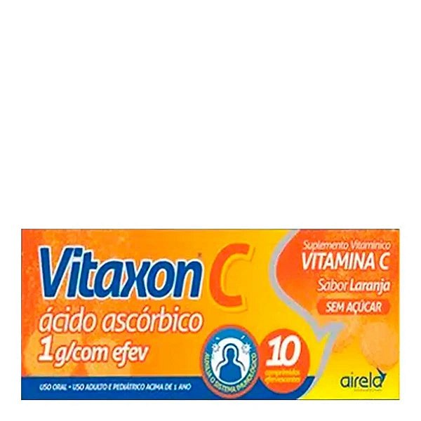 Vitanox C Sabor Laranja 1g Airela 10 Comprimidos Evervescentes - Vitamina C Vitanox C Sabor Laranja