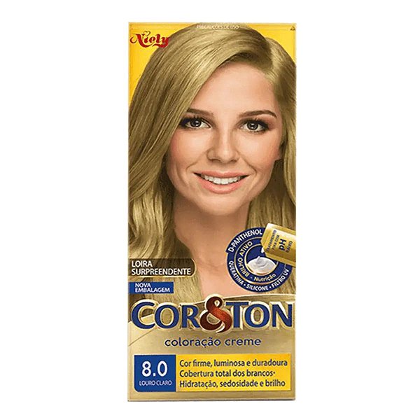 Tinta de Cabelo Niely Cor&Ton 8.0 Louro Claro