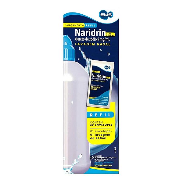 Solução Nasal Naridrin Refil Cloreto de Sódio Granulado 30 Envelopes