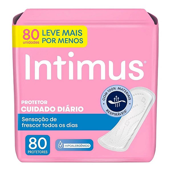 Absorvente Protetor Diário Intimus® Cuidado Diário 80 Unidades