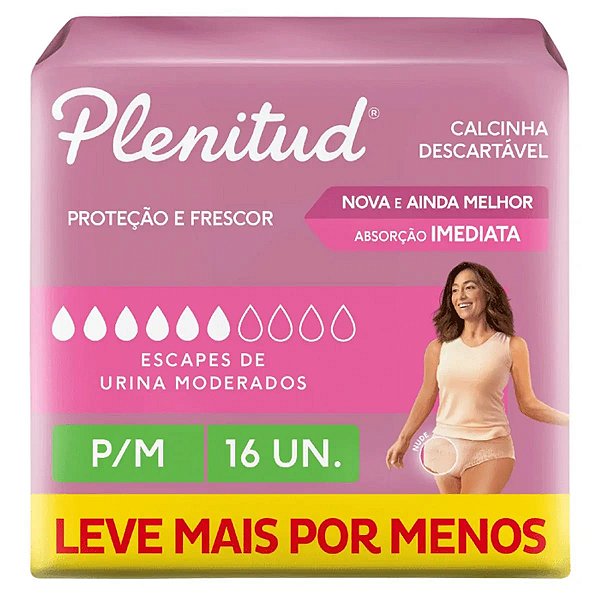 Roupa Íntima Plenitud Plus P/M 24 Unidades