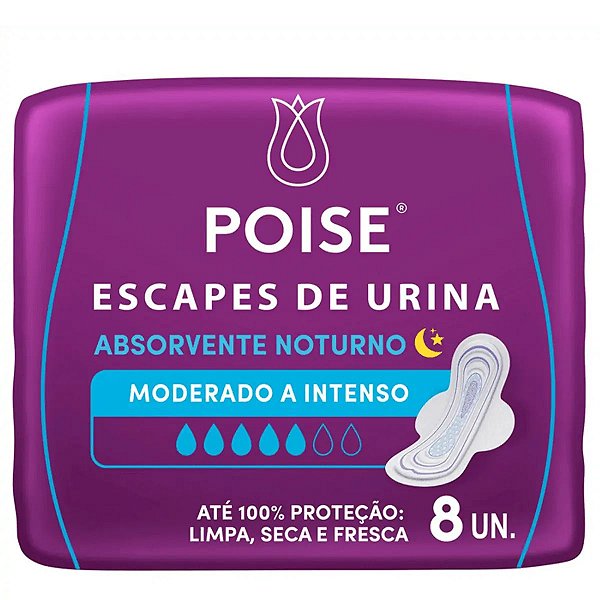 Absorvente para Escapes de Urina Poise Noturno 8 Unidades