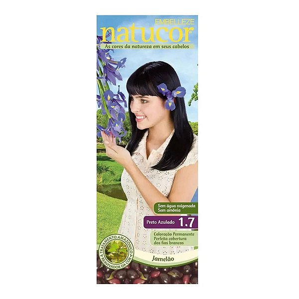 Tinta de Cabelo Natucor Embelleze 1.7 Preto Azulado