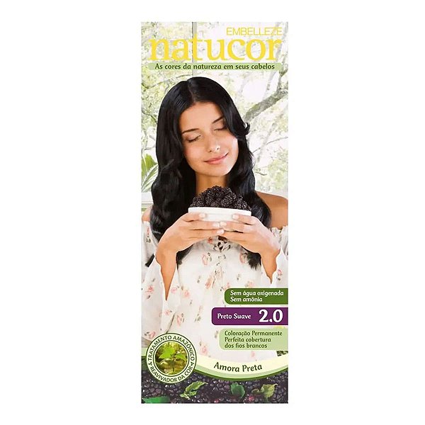 Tinta de Cabelo Natucor Embelleze 2.0 Preto Suave