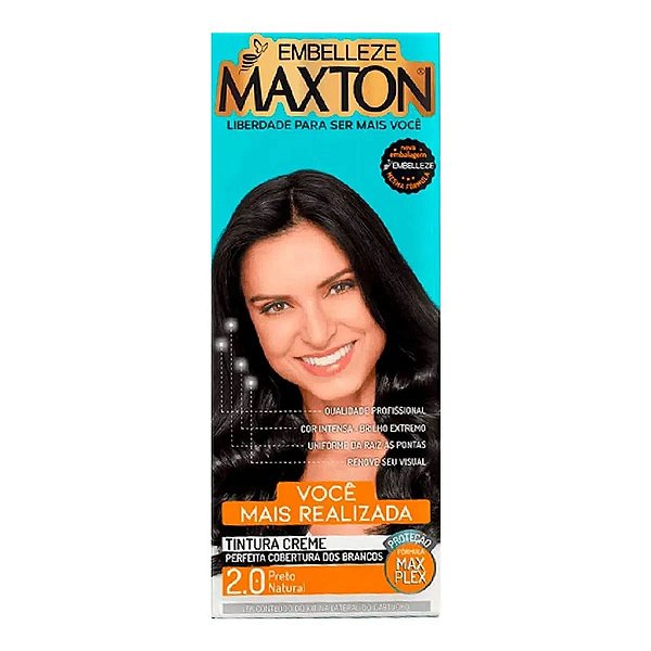 Tinta de Cabelo Embelleze Maxton Creme 2.0 Preto Natural
