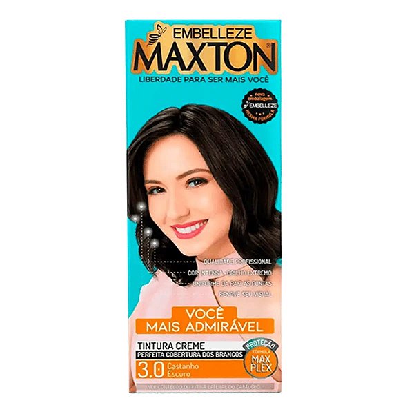 Tinta de Cabelo Embelleze Maxton Creme 3.0 Castanho Escuro