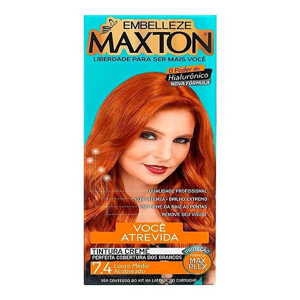 Tinta de Cabelo Embelleze Maxton 7.4 Louro Médio Acobreado