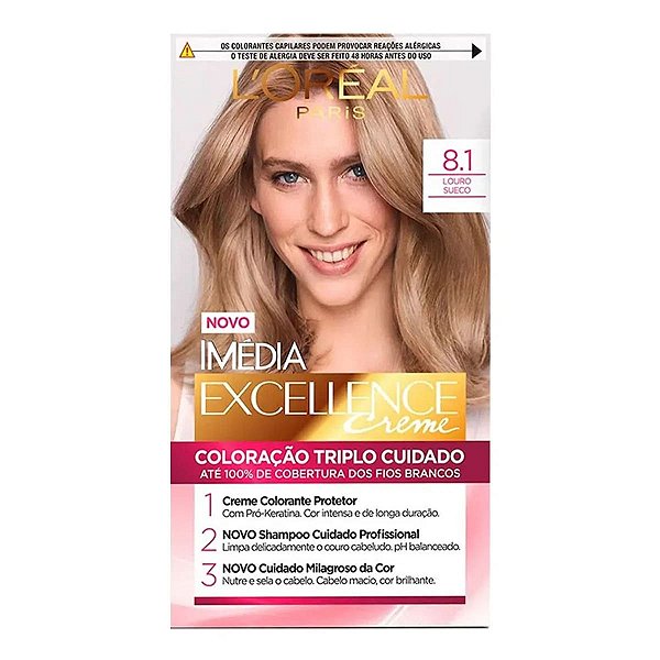 Tinta de Cabelo L’Oréal Paris Imédia Excellence 8.1 Louro Sueco