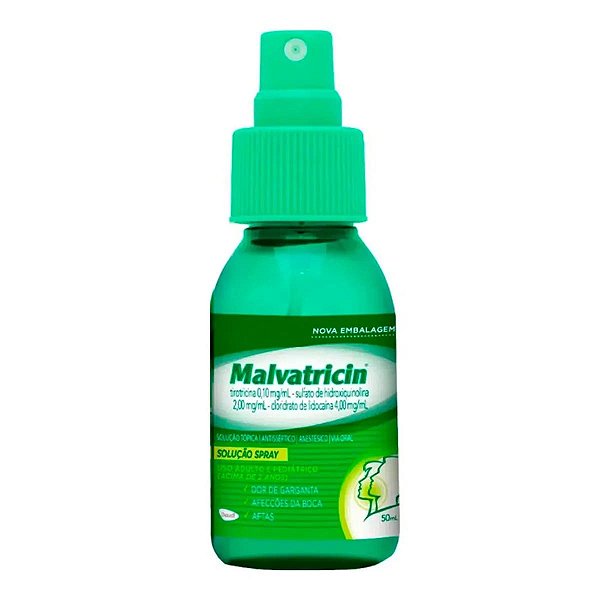 Anestésico e Antisséptico Malvatricin 1mg/ml + 2mg/ml + 4mg/ml 50ml