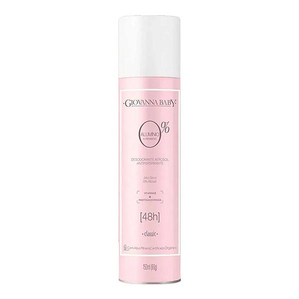 Desodorante Aerosol Feminino Giovanna Baby Clássico sem Alumínio 150ml