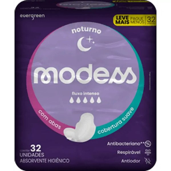 Absorvente Noturno C/abas Modess 32 Un