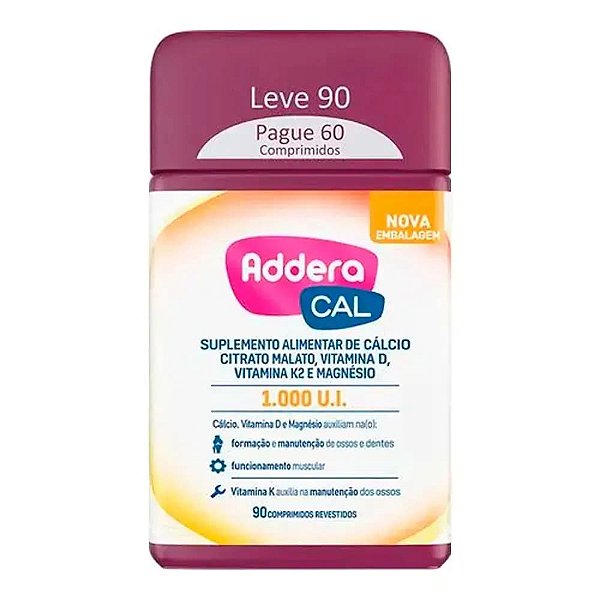 Vitamina D Addera + Cálcio 1.000UI 90 Comprimidos